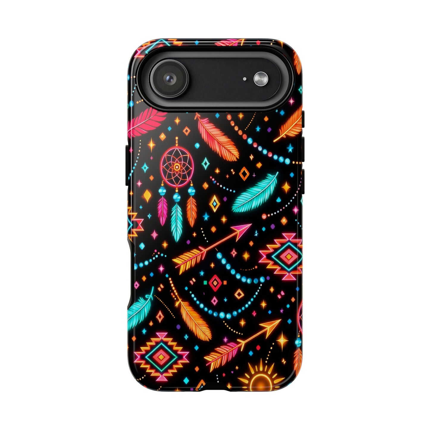 Neon Aztec Feather Tough Case