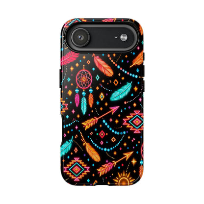 Neon Aztec Feather Tough Case