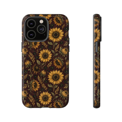 Burgundy Sunflowers Tough Case
