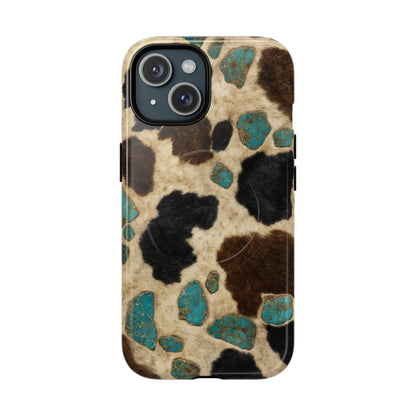 Turquoise Cowhide Magnetic Case