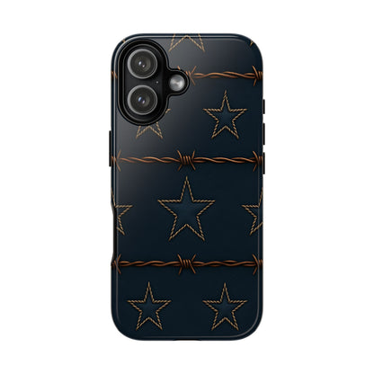 Navy Stars + Barbed Wire Tough Phone Case