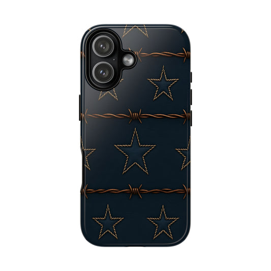 Navy Stars + Barbed Wire Tough Phone Case