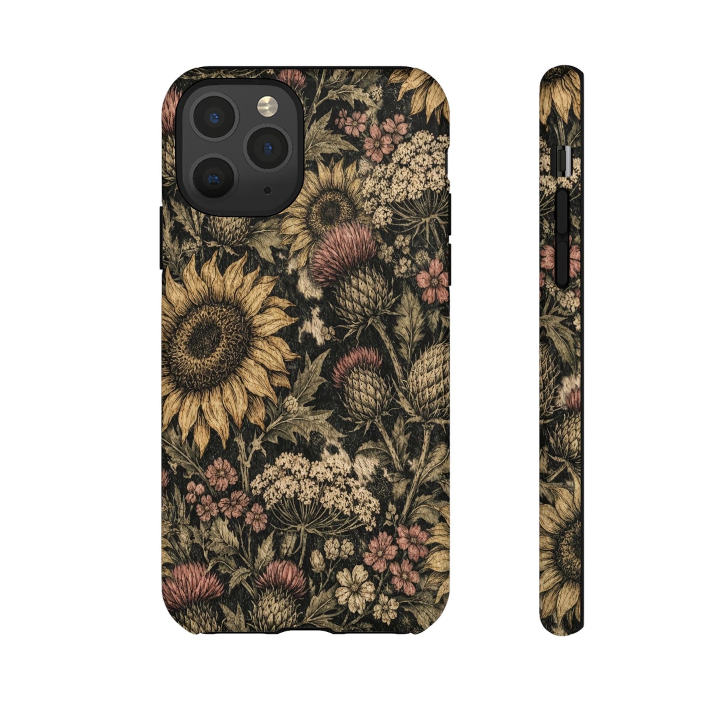 Cowhide Sunflower Thistles Tough Case
