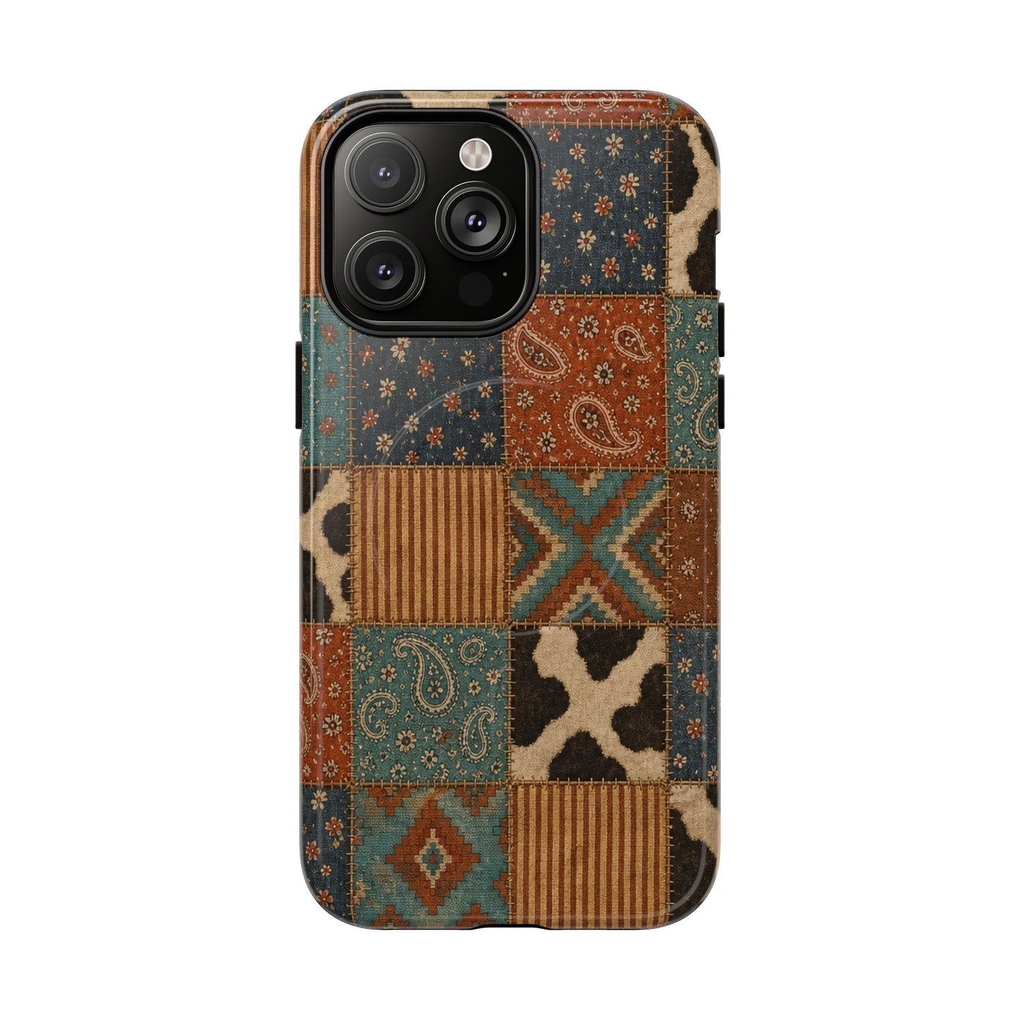 Turquoise Patchwork Magnetic Case