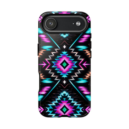 Black Neon Aztec Rug Tough Case
