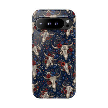 Patriotic Floral Skulls Tough Case