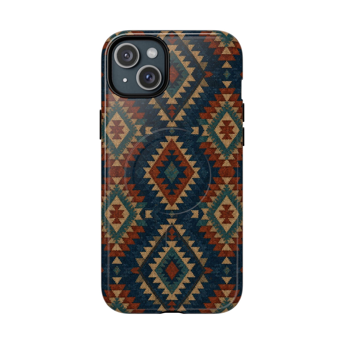 Navy Aztec Magnetic Case