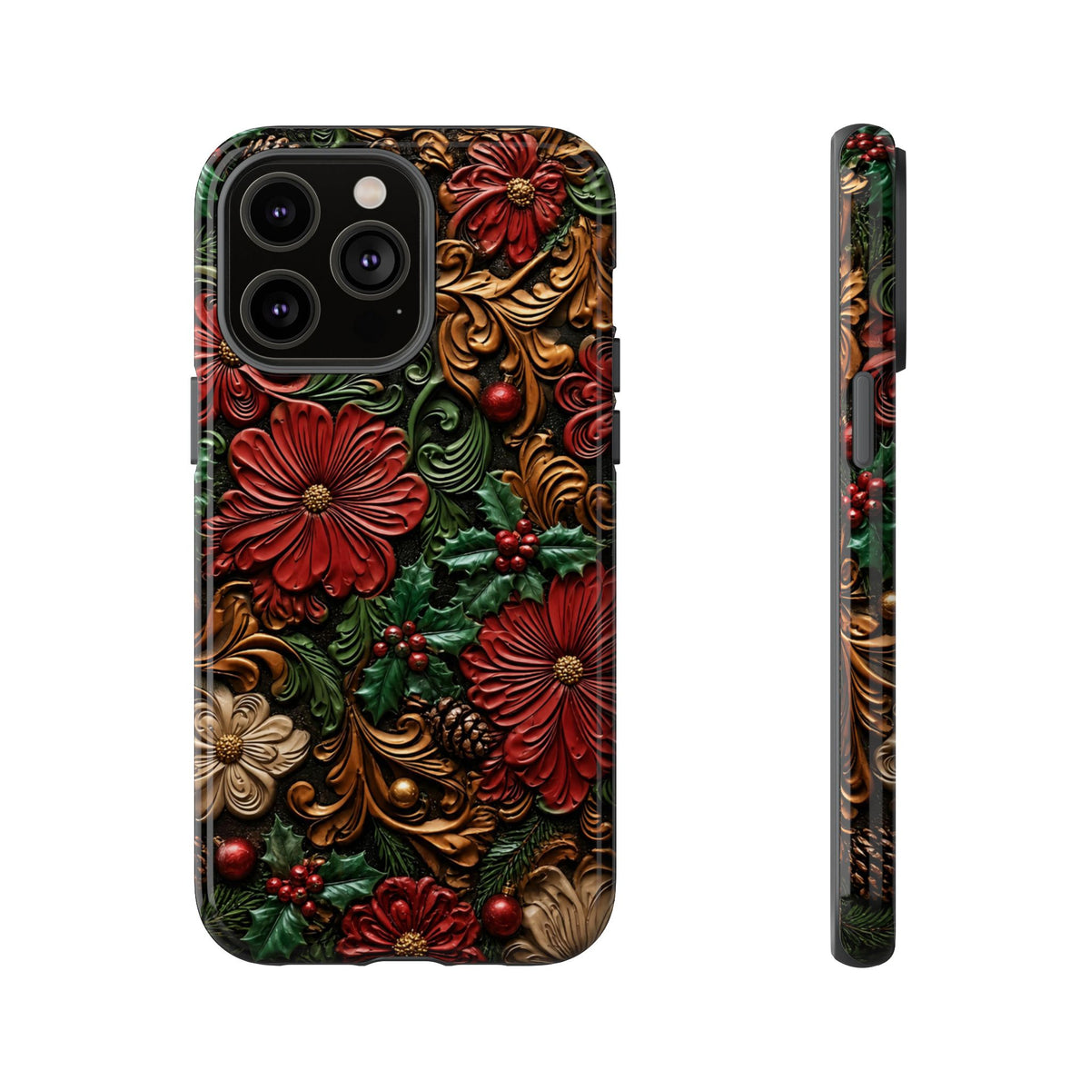 Tooled Christmas Blooms Tough Case
