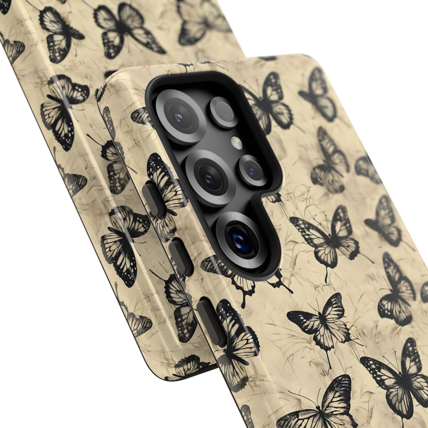 Black Vintage Butterflies Phone Case