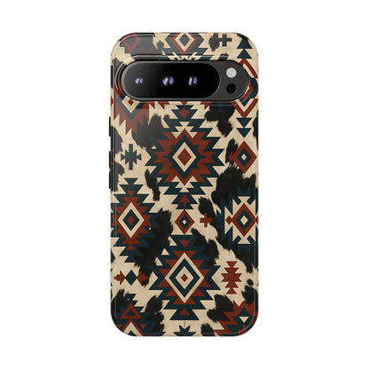 Rust Aztec + Cowhide Tough Phone Case