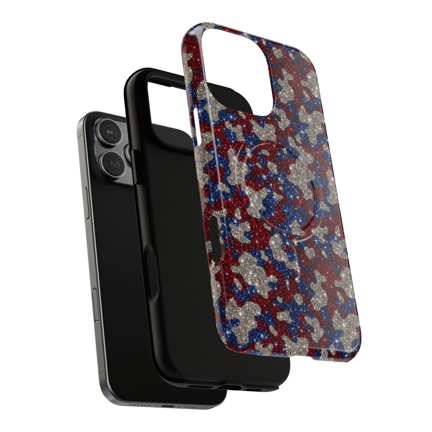 USA Cowhide Glitter Magnetic Case