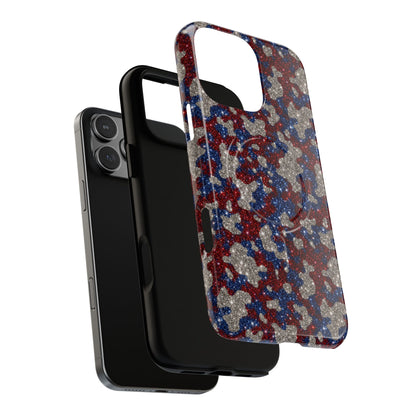 USA Cowhide Glitter Magnetic Case