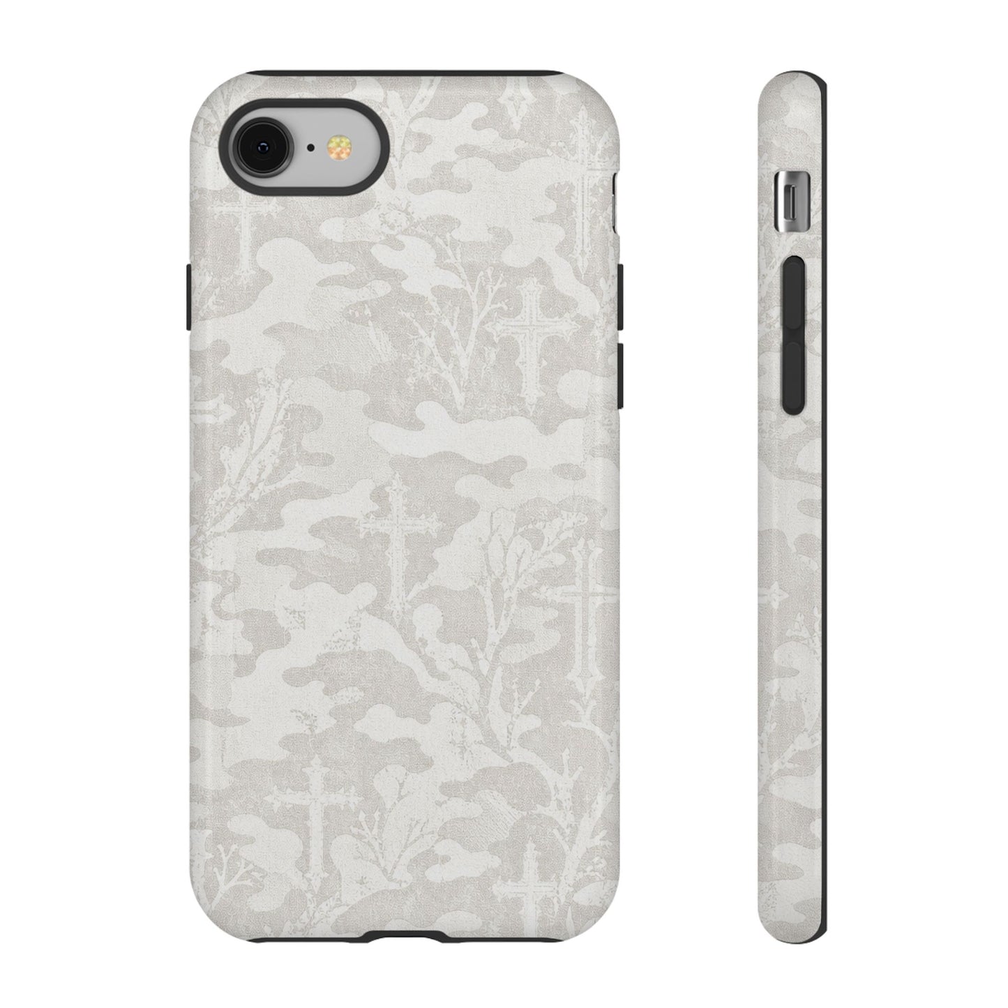 White Camo Cross Tough Case