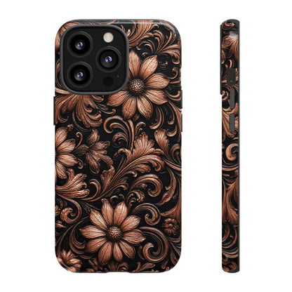 Rose Gold Floral Tough Case