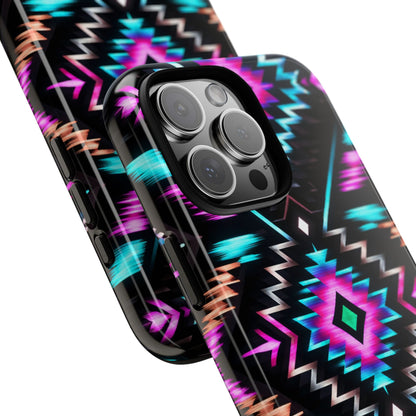 Black Neon Aztec Rug Tough Case