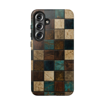 Teal Walnut Tile Tough Case