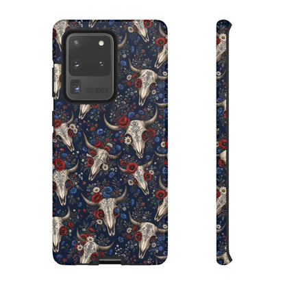 Patriotic Floral Skulls Tough Case