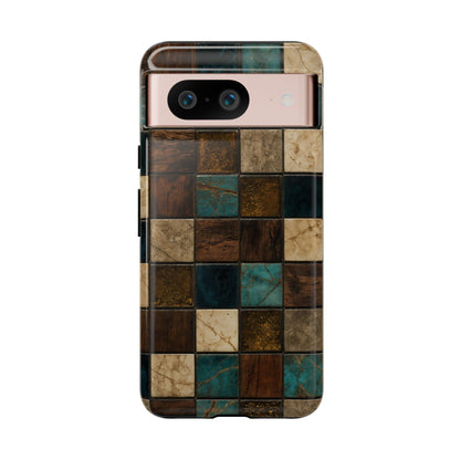 Teal Walnut Tile Tough Case