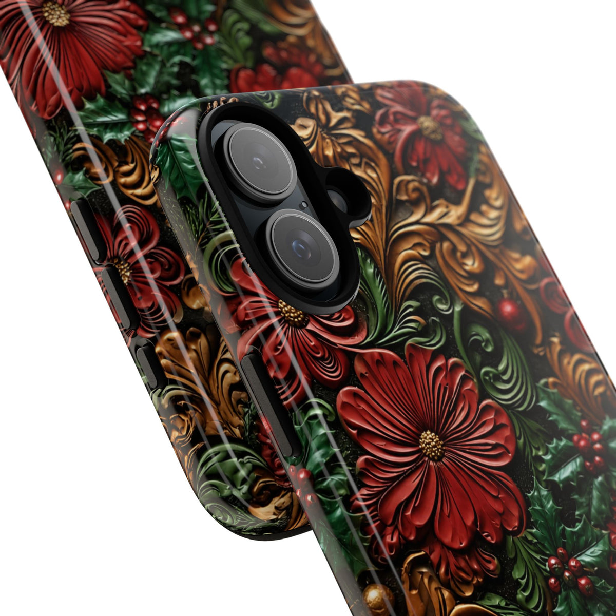 Tooled Christmas Blooms Tough Case