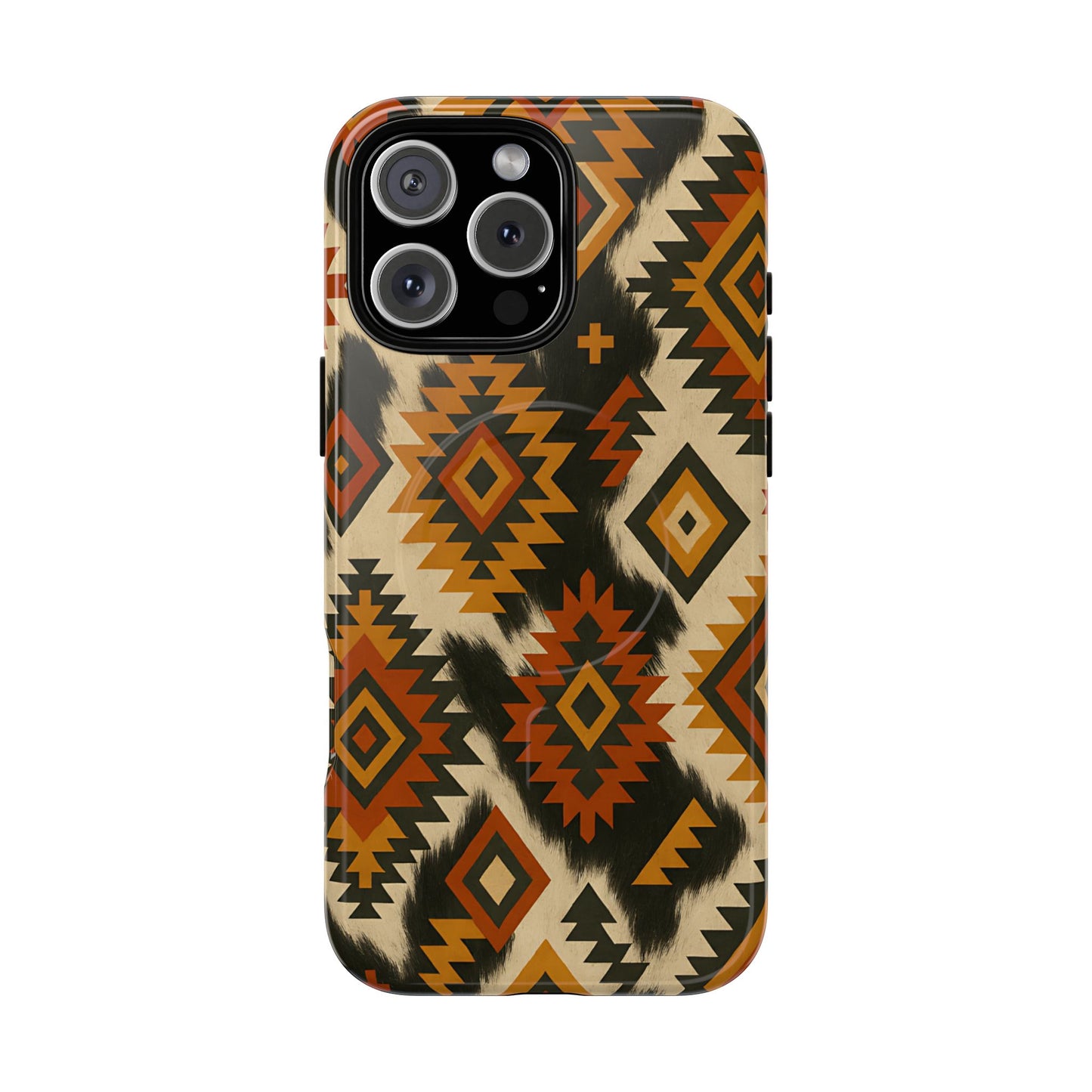 Desert  Aztec + Cowhide Magnetic Case