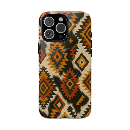 Desert  Aztec + Cowhide Magnetic Case