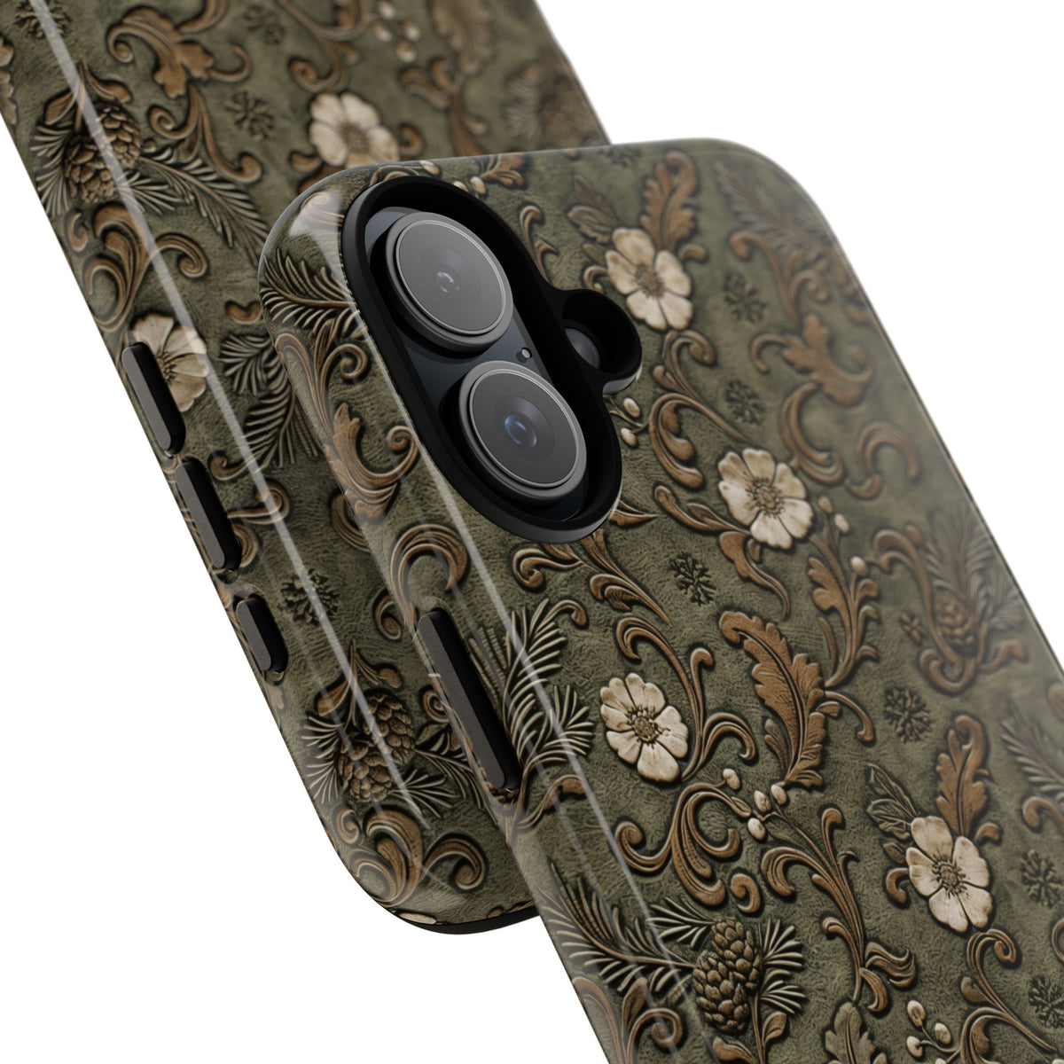 Sage Tooled Roses Tough Case