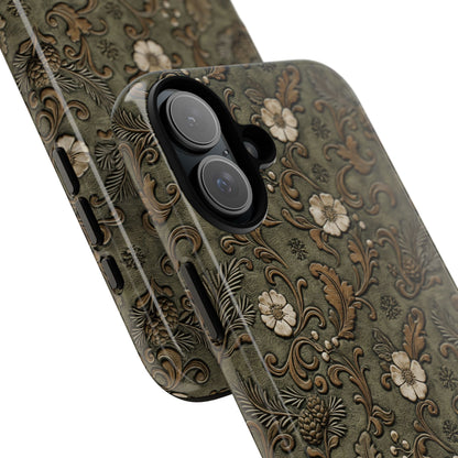 Sage Tooled Roses Tough Case
