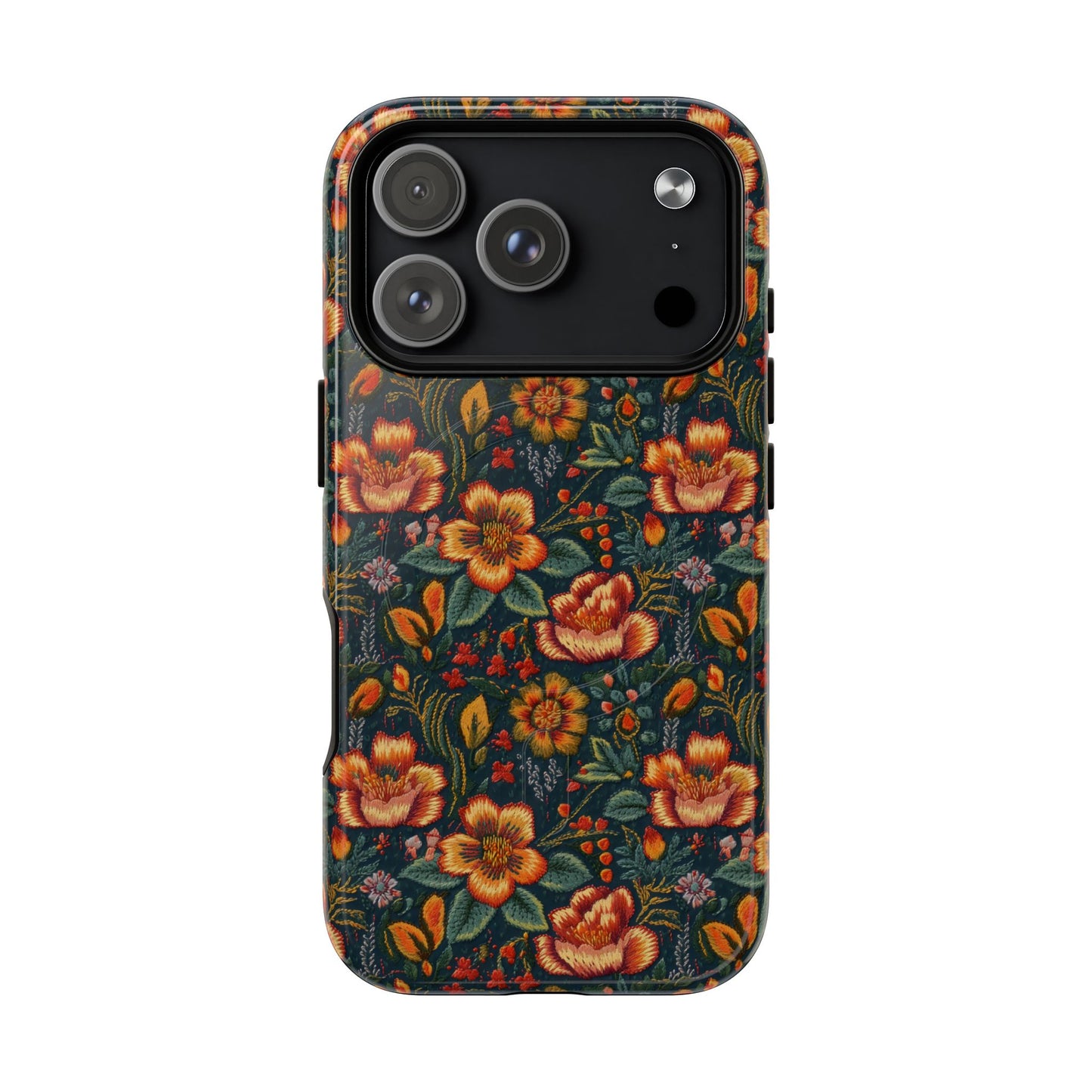 Embroidered Flowers Magnetic Case