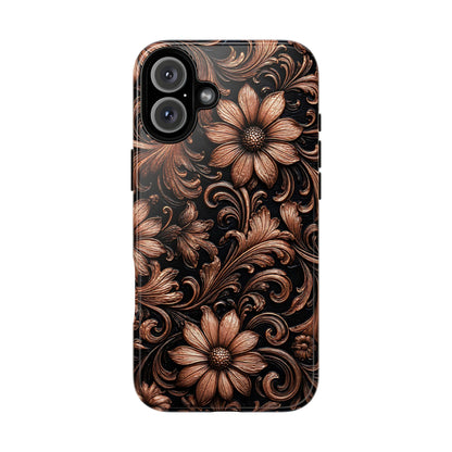 Rose Gold Floral Tough Case
