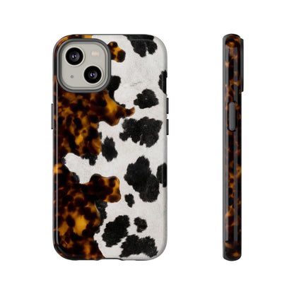 Tortoiseshell + Cowhide Tough Case