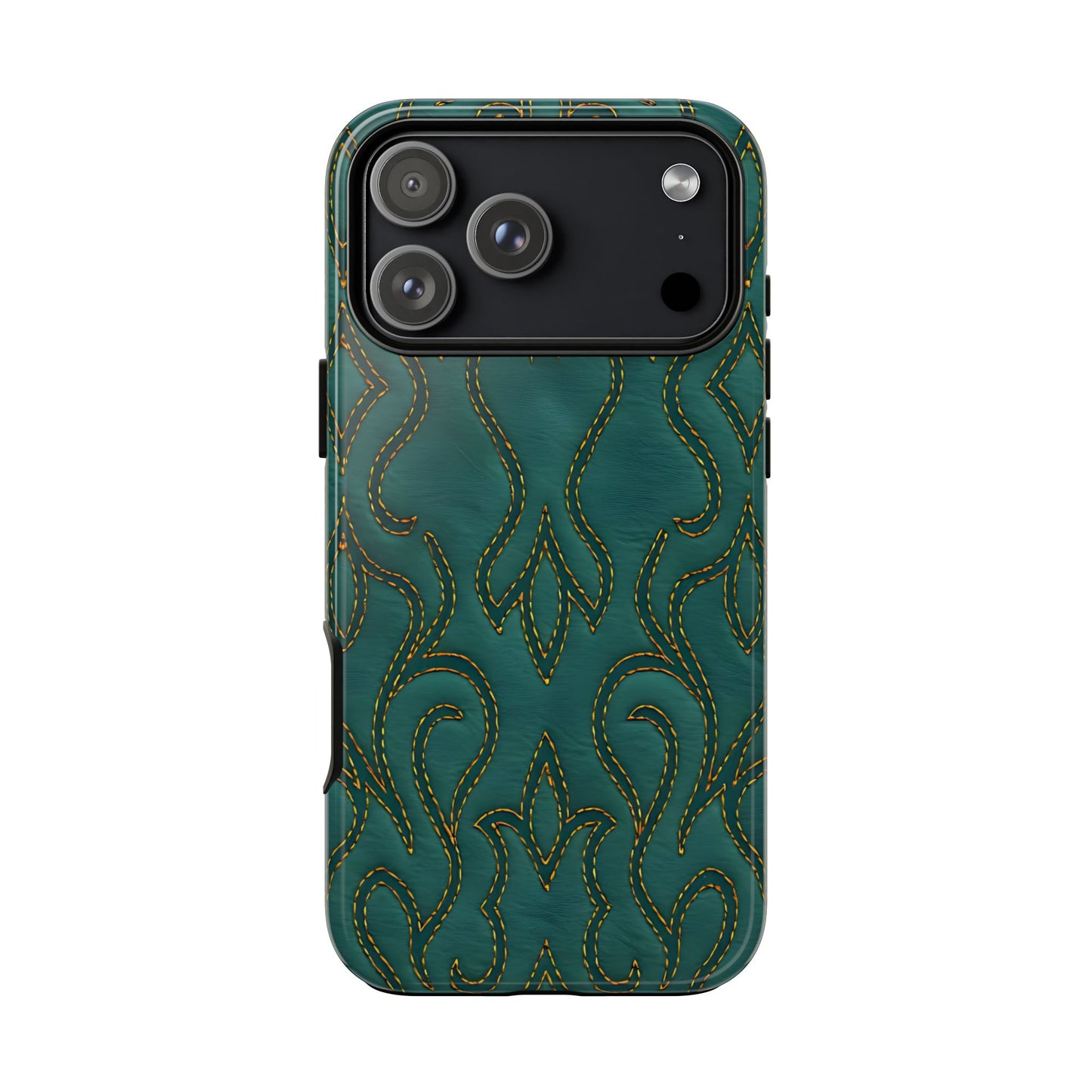 Faux Tooled Teal Stitch Tough Case