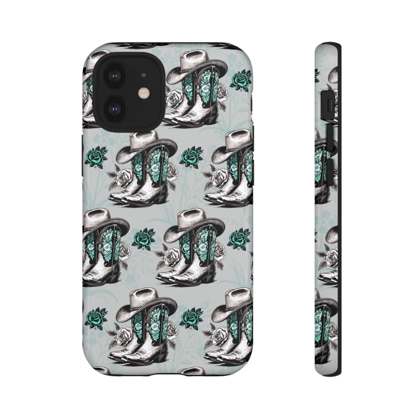 Teal Floral Boots Tough Case