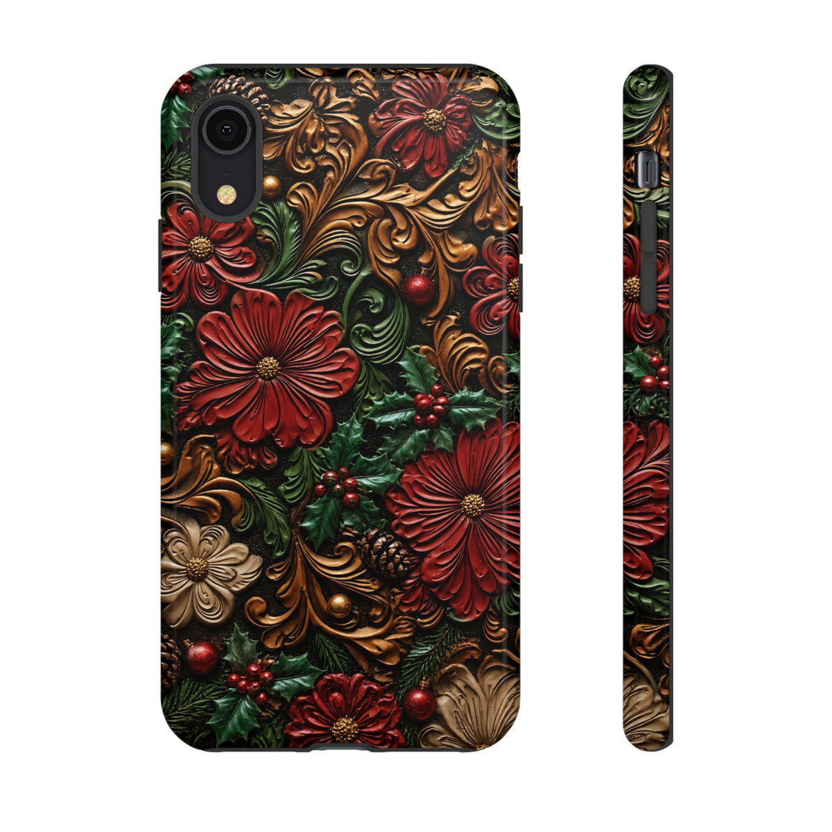 Tooled Christmas Blooms Tough Case