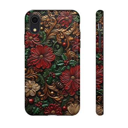 Tooled Christmas Blooms Tough Case