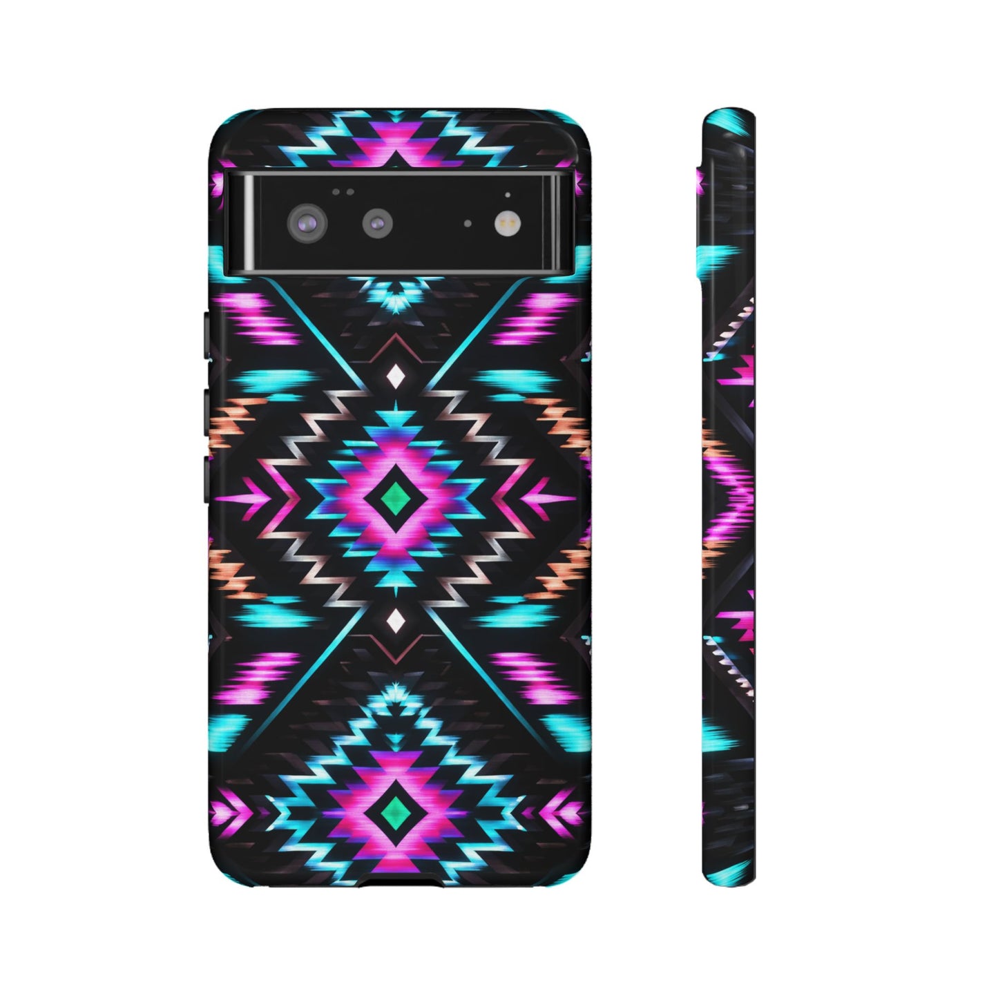 Black Neon Aztec Rug Tough Case