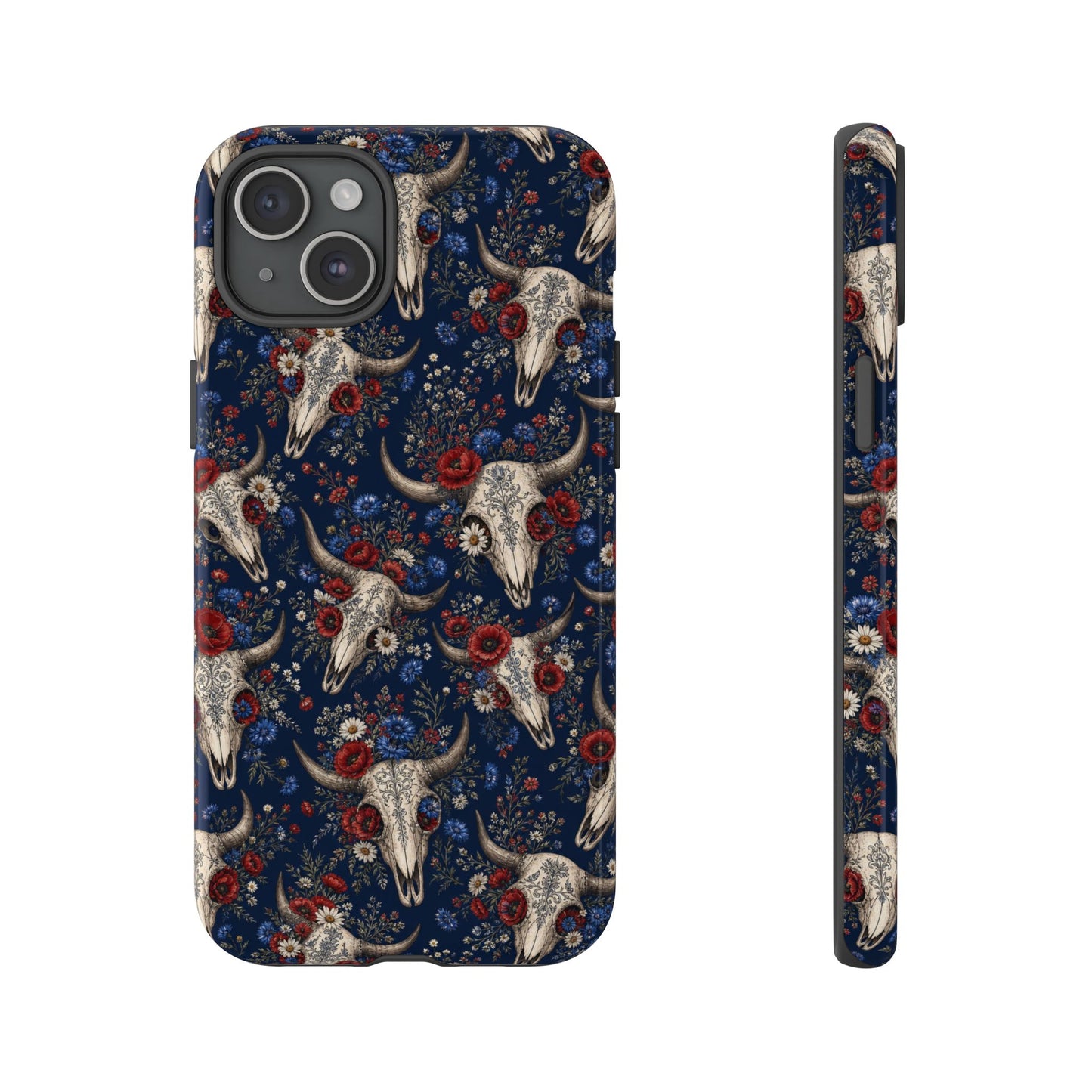 Patriotic Floral Skulls Tough Case