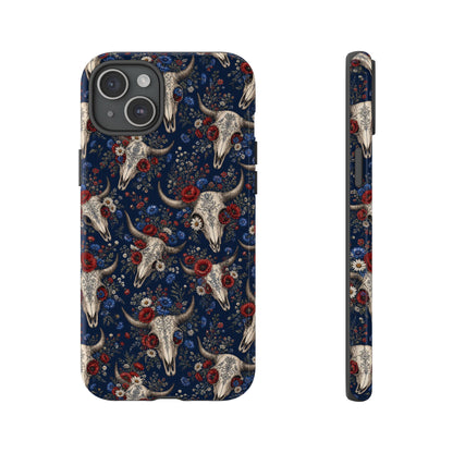 Patriotic Floral Skulls Tough Case
