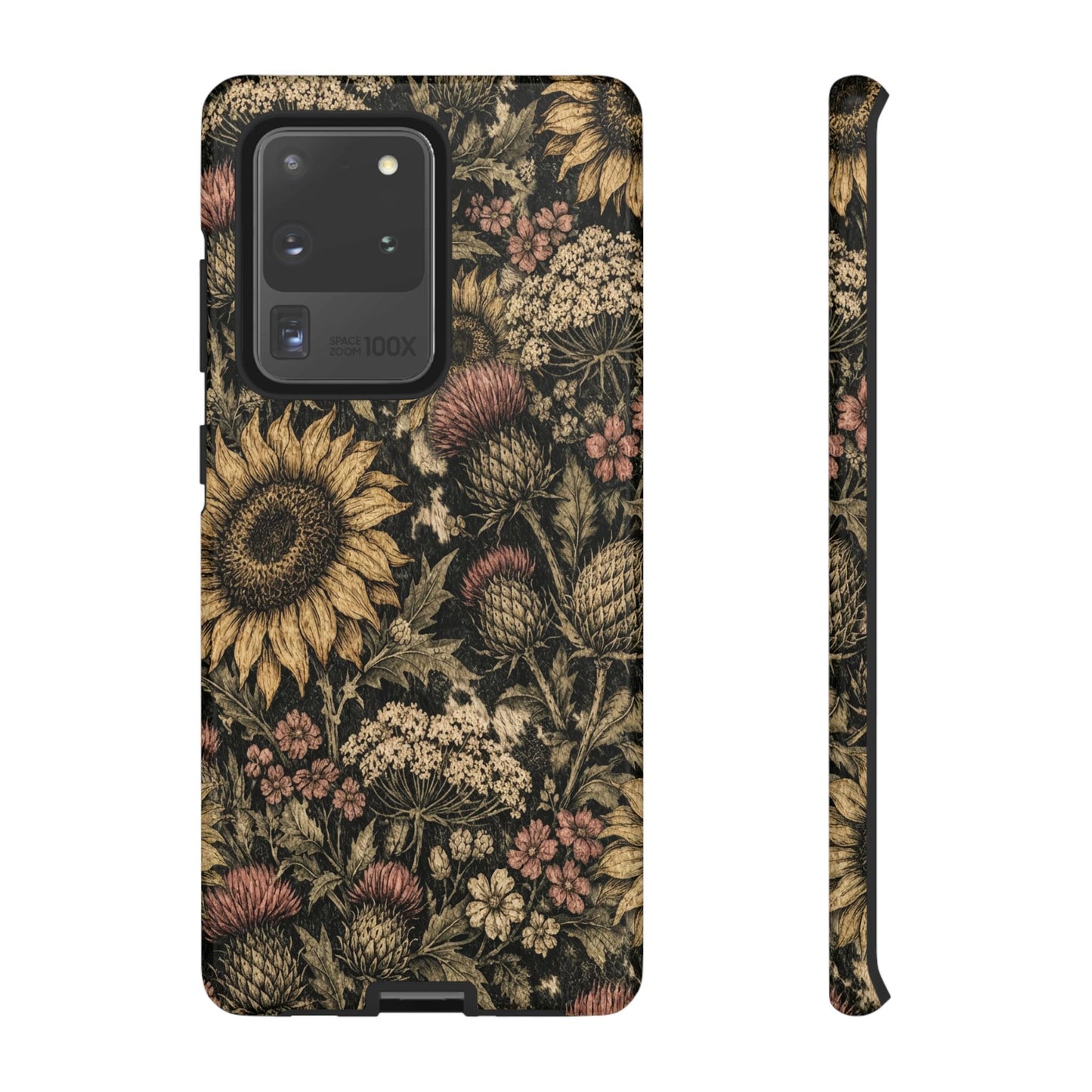 Cowhide Sunflower Thistles Tough Case