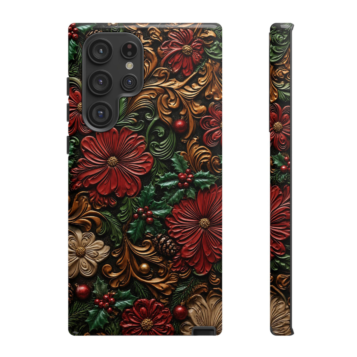 Tooled Christmas Blooms Tough Case