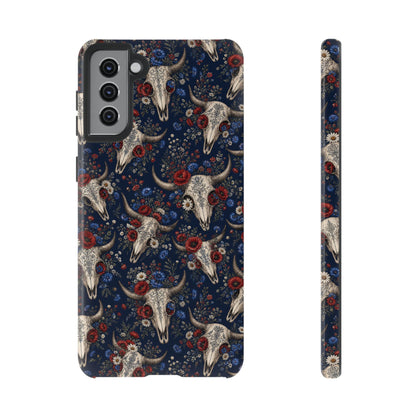 Patriotic Floral Skulls Tough Case