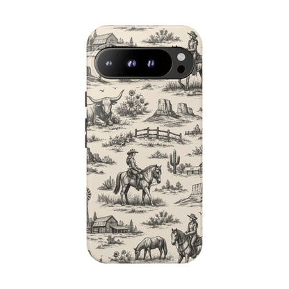 Western Toile Black Tough Case