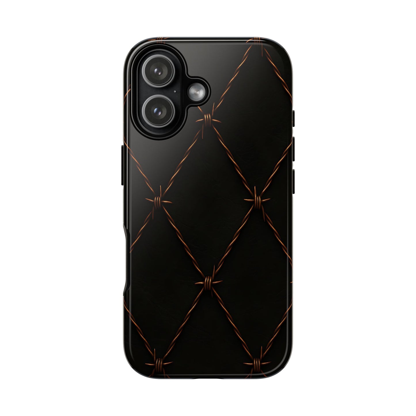 Black Barbed Wire Grid Tough Phone Case
