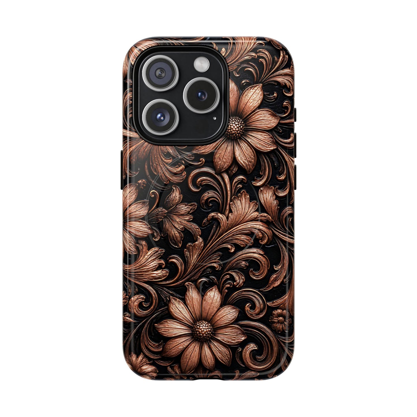 Rose Gold Floral Magnetic Case