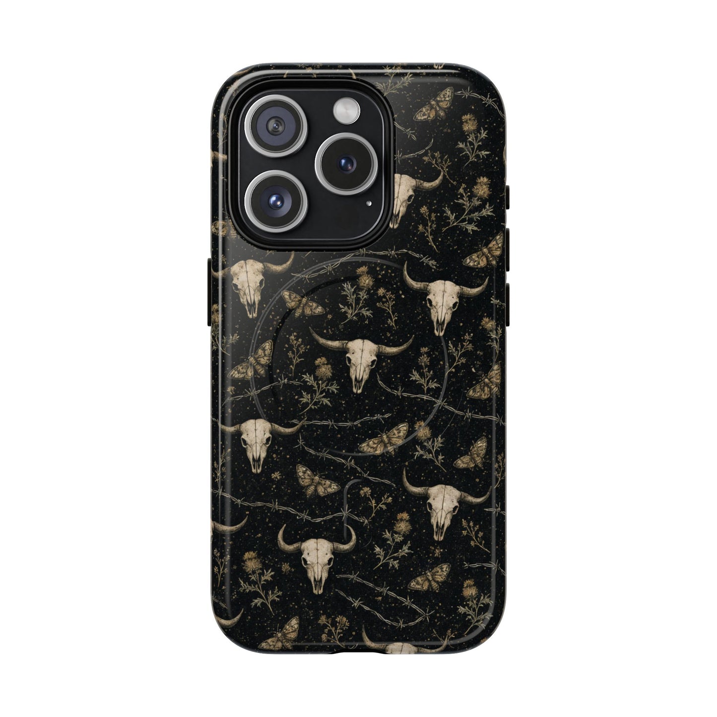 Bull Skull Barbwire Magnetic Case