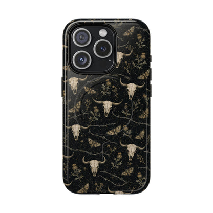 Bull Skull Barbwire Magnetic Case