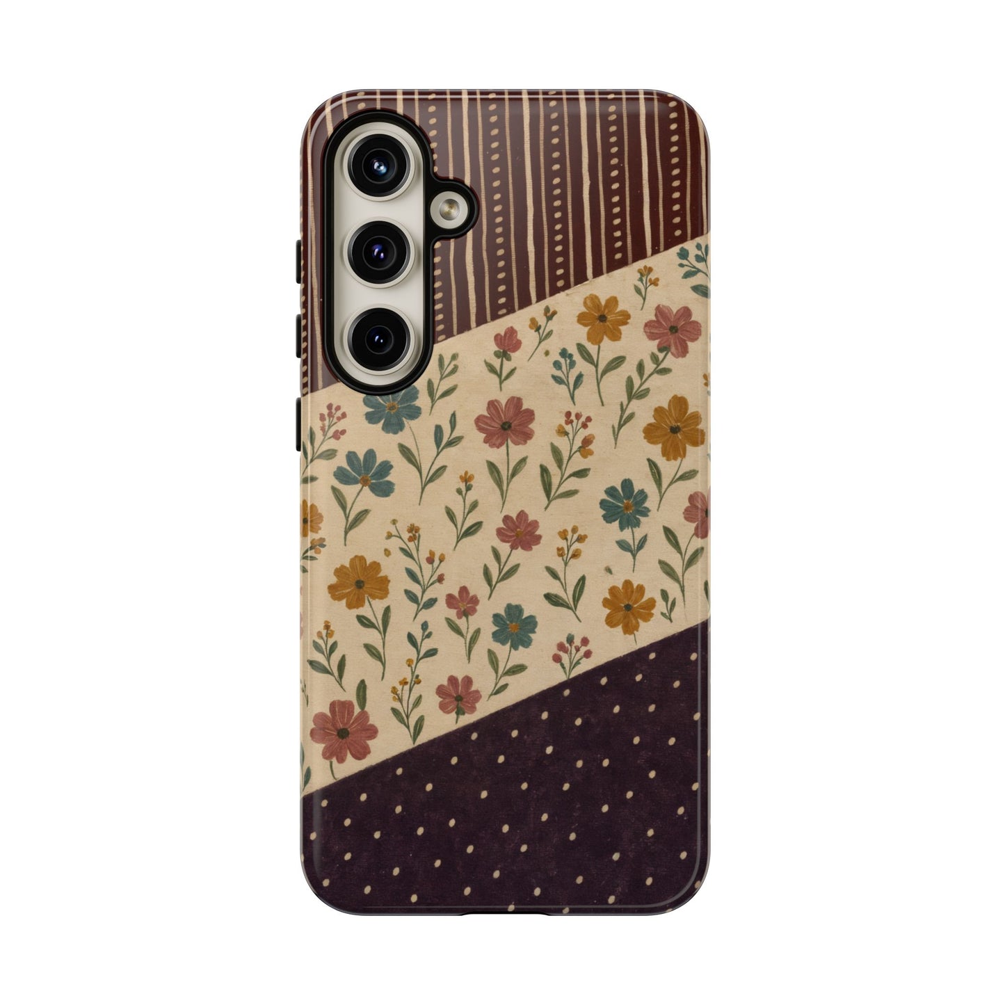Fall Floral Stripe Tough Case