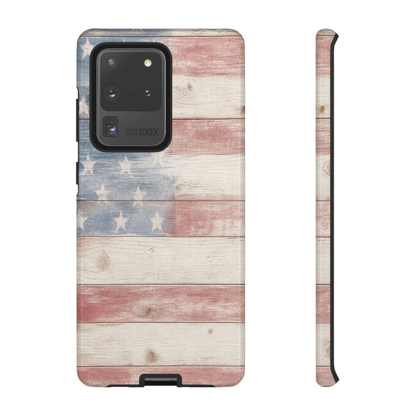 White Wood Flag Tough Case