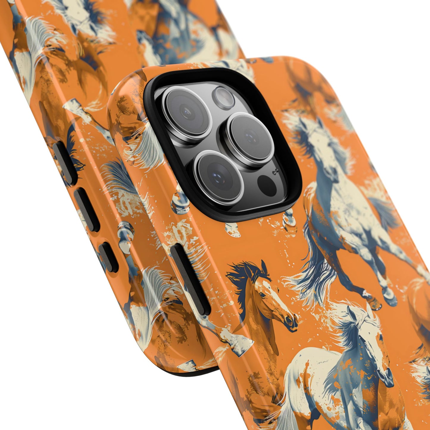 Orange Horses Tough Phone Case