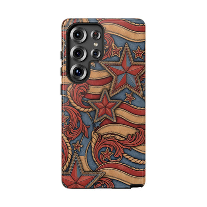 Faux Tooled Americana Tough Phone Case