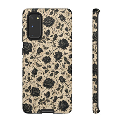 Black Rose Bone Tough Case